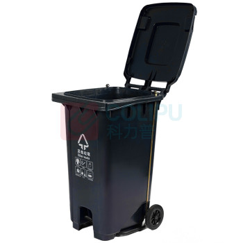 科力邦 Kelibang 分类环卫户外塑料垃圾桶 KB1068 240L 730*580*1070mm (灰色) 其他垃圾(翻盖+带轮+脚踏)-可挂车