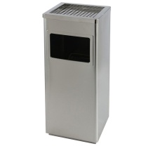 科力邦 Kelibang 方形立式不锈钢垃圾桶 KB1022 240mm*240mm*600mm (本色) 带烟灰缸