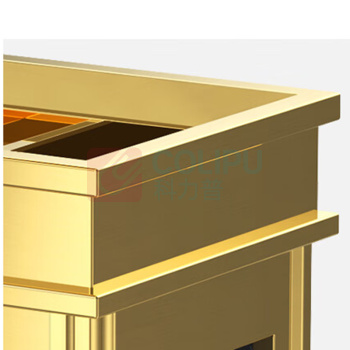科力邦 Kelibang 方形大理石垃圾桶 KB1020 290mm*290mm*630mm 9L (钛金上开黑) 上开口带烟灰缸