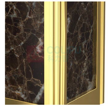 科力邦 Kelibang 方形大理石垃圾桶 KB1020 290mm*290mm*630mm 9L (钛金上开黑) 上开口带烟灰缸