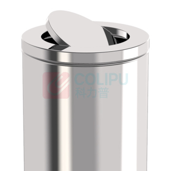 科力邦 Kelibang 港式不锈钢翻盖式垃圾桶 大号 KB1025 380mm*380mm*730mm 40L (银色)