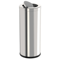 科力邦 Kelibang 港式不锈钢翻盖式垃圾桶 小号 KB1025 250mm*250mm*610mm 15L (银色)