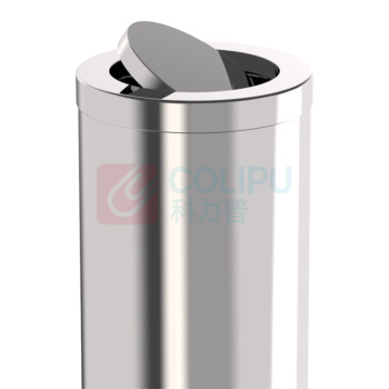科力邦 Kelibang 港式不锈钢翻盖式垃圾桶 小号 KB1025 250mm*250mm*610mm 15L (银色)