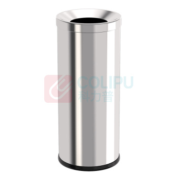 科力邦 Kelibang 港式不锈钢垃圾桶 KB1027 250mm*250mm*610mm 15L (银色) 斜投式小号