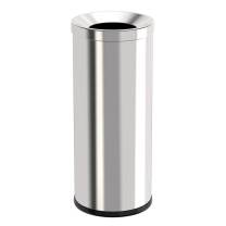 科力邦 Kelibang 港式不锈钢垃圾桶 KB1027 250mm*250mm*610mm 15L (银色) 斜投式小号