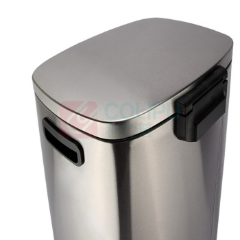 科力邦 Kelibang 不锈钢脚踏垃圾桶 KB1081 425mm*355mm*673mm 50L (本色) 单桶