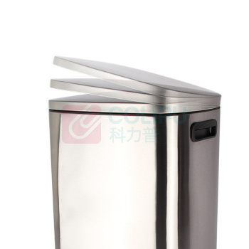 科力邦 Kelibang 不锈钢脚踏垃圾桶 KB1081 425mm*355mm*673mm 50L (本色) 单桶