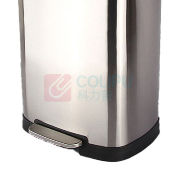 科力邦 Kelibang 不锈钢脚踏垃圾桶 KB1081 425mm*355mm*673mm 50L (本色) 单桶