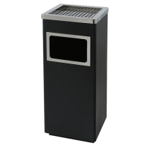 科力邦 Kelibang 方形立式不锈钢垃圾桶 KB1022 240mm*240mm*600mm9L (黑色) 带烟灰缸