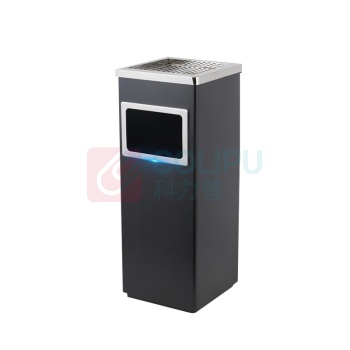 科力邦 Kelibang 方形立式不锈钢垃圾桶 KB1022 240mm*240mm*620mm (黑色) 带烟灰缸