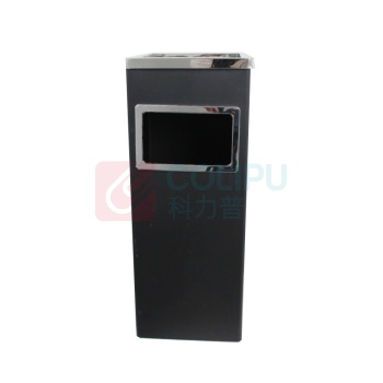 科力邦 Kelibang 方形立式不锈钢垃圾桶 KB1022 240mm*240mm*620mm (黑色) 带烟灰缸