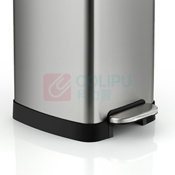 科力邦 Kelibang 正方形不锈钢脚踏垃圾桶 KB1082 300mm*350mm*635mm 30L (本色) 单桶 无分类标识