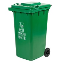科力邦 Kelibang 户外垃圾桶(带盖) KB1048 120L 550*460*960mm (绿色) 厨余垃圾(翻盖+带轮)