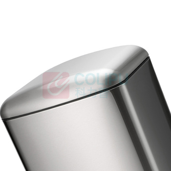 科力邦 Kelibang 不锈钢脚踏垃圾桶 长方形椭圆盖 KB1084 345mm*325mm*615mm 30L (本色) 单桶 无分类标识