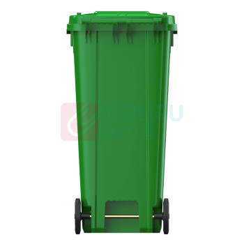 科力邦 Kelibang 分类环卫户外塑料垃圾桶 KB1048 1030mm*740mm*610mm 240L (绿色) 厨余垃圾(翻盖+带轮+可挂车)