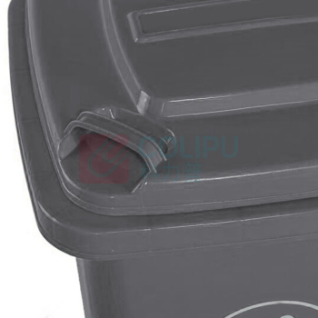 科力邦 Kelibang 翻盖塑料垃圾桶 KB1004 600mm*480mm*435mm 50L (黑灰色)