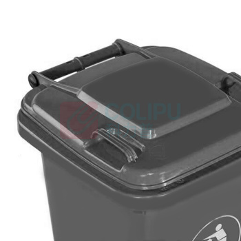 科力邦 Kelibang 翻盖塑料垃圾桶 KB1004 600mm*480mm*435mm 50L (黑灰色)