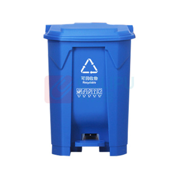 科力邦 Kelibang 分类塑料脚踏垃圾桶 KB1011 425mm*395mm*600mm 45L (蓝色) 可回收物