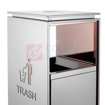 科力邦 Kelibang 不锈钢翻盖垃圾桶 KB3010 760mm*330mm*330cm (本色)