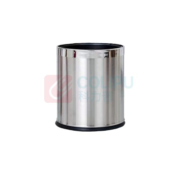 蓓尔蓝 圆形客房垃圾桶 YCL0001 单层10L (银色) 阻燃防漏 宾馆商场酒店客房无盖直投垃圾果皮桶