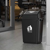 新世纪 带盖商用大容量垃圾桶 60L 灰色摇盖，一个 
