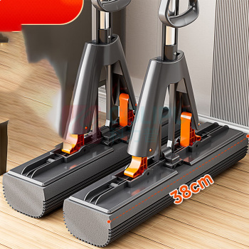 佳帮手 对折胶棉拖把 JBS-JMTB-38T1-GOG2P 38cm*129cm (深灰) 2个替换头