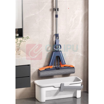 佳帮手 对折胶棉拖把 JBS-JMTB-J38T1-GOG2P 38cm*129cm (灰橙) 双飞翼 2个替换头