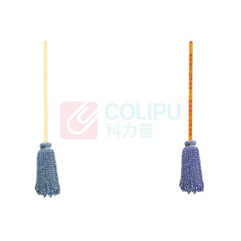 海亚森 HAIYASEN 圆头木杆棉线吸水拖把 TK-2002 拖把头35cm 杆长120cm (蓝白) 10把/捆