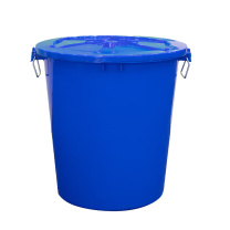 舒蔻 塑料圆形带盖水桶 65L (蓝色)