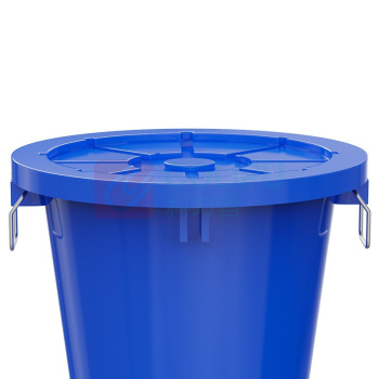 舒蔻 塑料圆形带盖水桶 65L (蓝色)