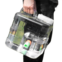 极度空间 手提纯净水桶 20L 26*26*40cm (透明) 带龙头