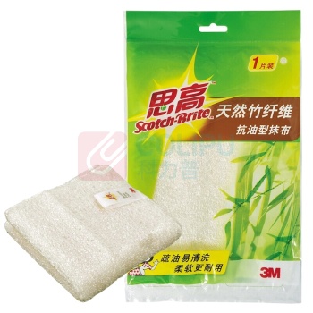 3M 思高天然竹纤维抗油型抹布 XY003836976 1片装