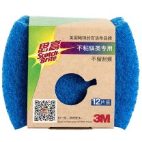 3M 思高不粘锅类专用百洁布 80*102mm (蓝色) 12片/包 36包/箱