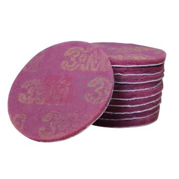 3M 三寸百洁布 320目-400目 100片/盒 (红色) 直径: 75mm