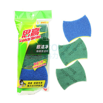 3M 海绵百洁布 6212 10cm*8cm (绿色+黄色) 2+1片/包 48包/箱