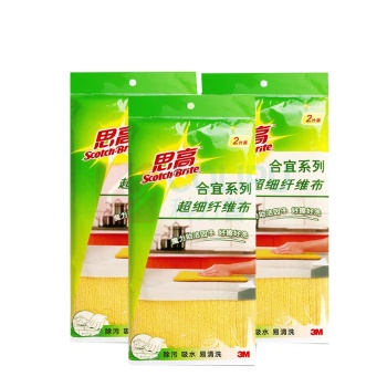 3M 思高合宜系列超纤抹布 B04 30cm*30cm (混色) 4片/包 32包/箱