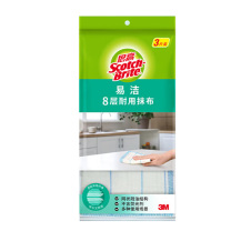 3M 思高易洁8层耐用抹布 30cm*30cm (白色) 3片/包 48包/箱