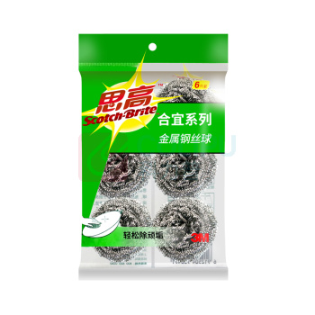 3M 思高 金属钢丝球 XY003832918 GMSB-6 (银色) 6只/包 48包/箱