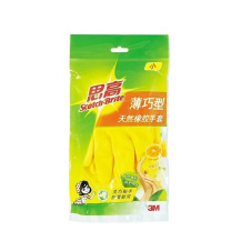 3M 思高天然橡胶手套 薄巧型小号 (黄色) 48副/箱 果味