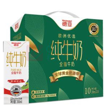 德亚 WEIDENDORF 全脂/低脂纯牛奶礼盒 200ml*10 黄金奶源