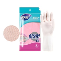 妙洁 MIAOJIE 乳胶手套 耐久型 大号新老包装随机 MGBL-C 11cm (颜色随机) 24双/箱