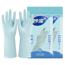 妙洁 MIAOJIE 乳胶手套 MGDM-C 8cm (蓝色) 24双/箱 新老包装随机发货