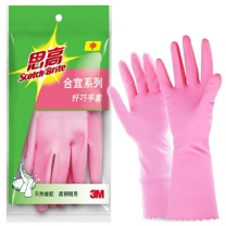 3M 思高合宜系列纤巧橡胶手套 中号 XY003826720 31cm*8.5cm (粉色) 48付/箱