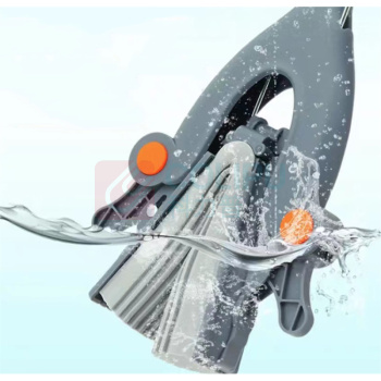 佳佰 免手洗拖把 折叠式胶棉拖把 33cm  吸水海绵地拖墩布可伸缩杆共2个拖把头