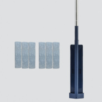 美添乐 免手洗干湿两用可旋转折叠拖把 任我行004 (深蓝6片布)