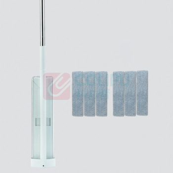 美添乐 免手洗干湿两用可旋转折叠拖把 任我行004 (奶绿6片布)