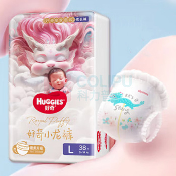 好奇 皇家御裤小龙裤成长裤 尿不湿拉拉裤超薄透气龙纹裤 L码 38片