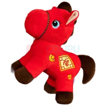 龙仕康 新年福气小马玩偶 LSK-W19 14CM (红色)
