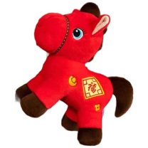 龙仕康 新年福气小马玩偶 LSK-W19 14CM (红色)