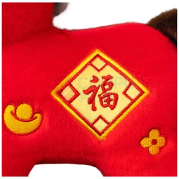 龙仕康 新年福气小马玩偶 LSK-W19 14CM (红色)
